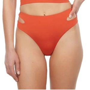 Voda Swim Women's Cutout Hight Leg Swimsuit Bottoms Size M in Bronze